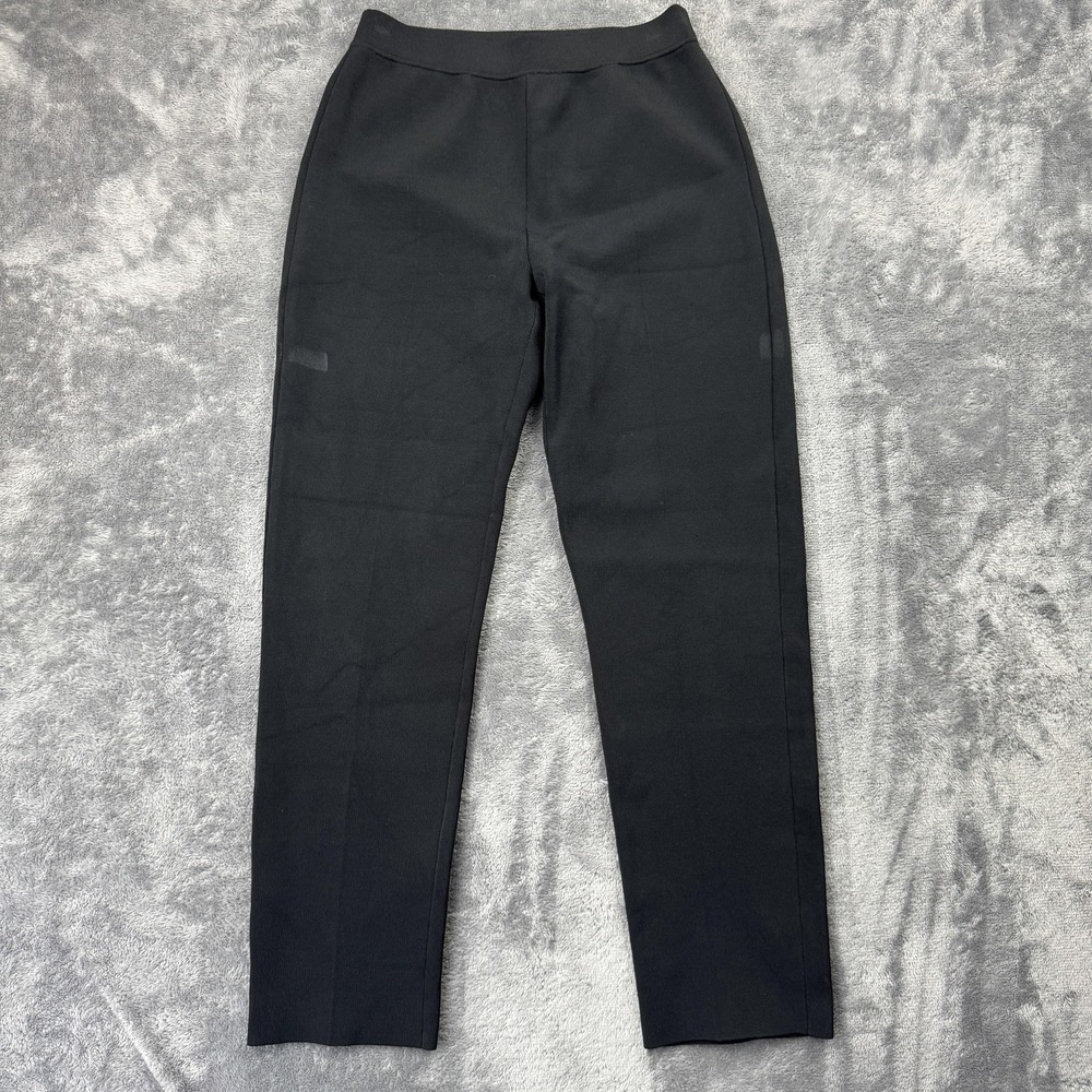 Theory Treeca Pull On Glossed Pants Womens Petite‎ P Black Slim Knit